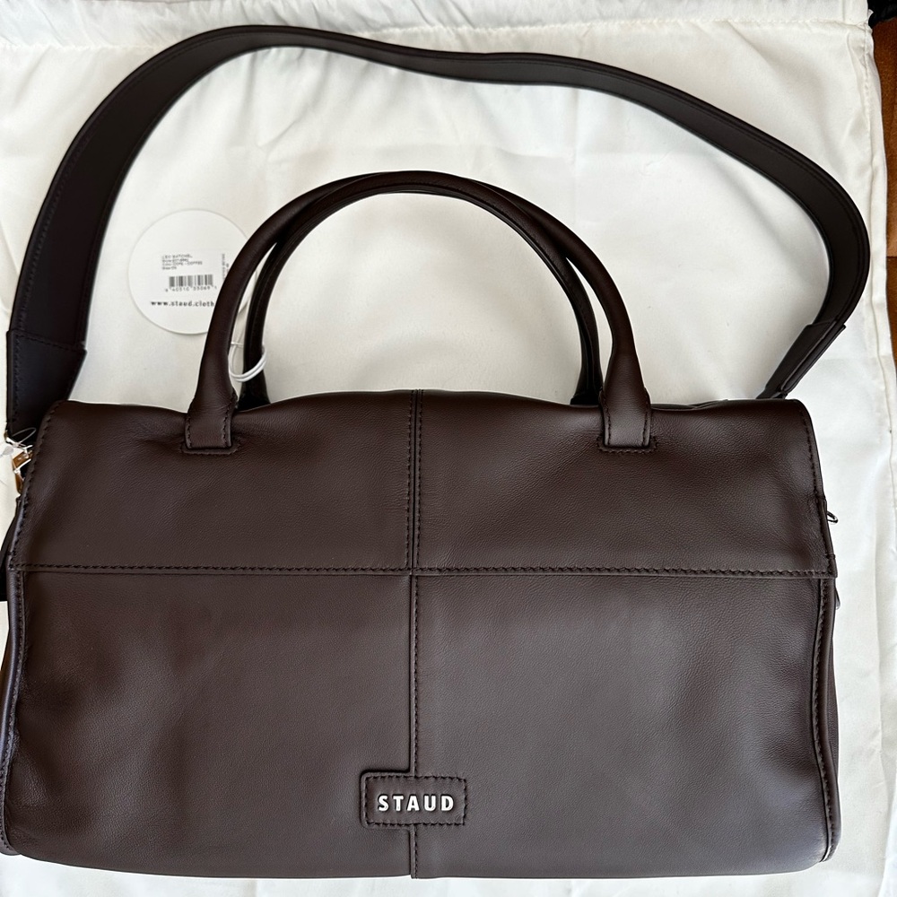 NWT Staud Leo Satchel in coffee color